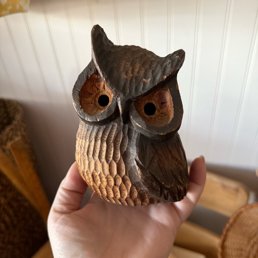 Handcrafted Brown Owl Figurine